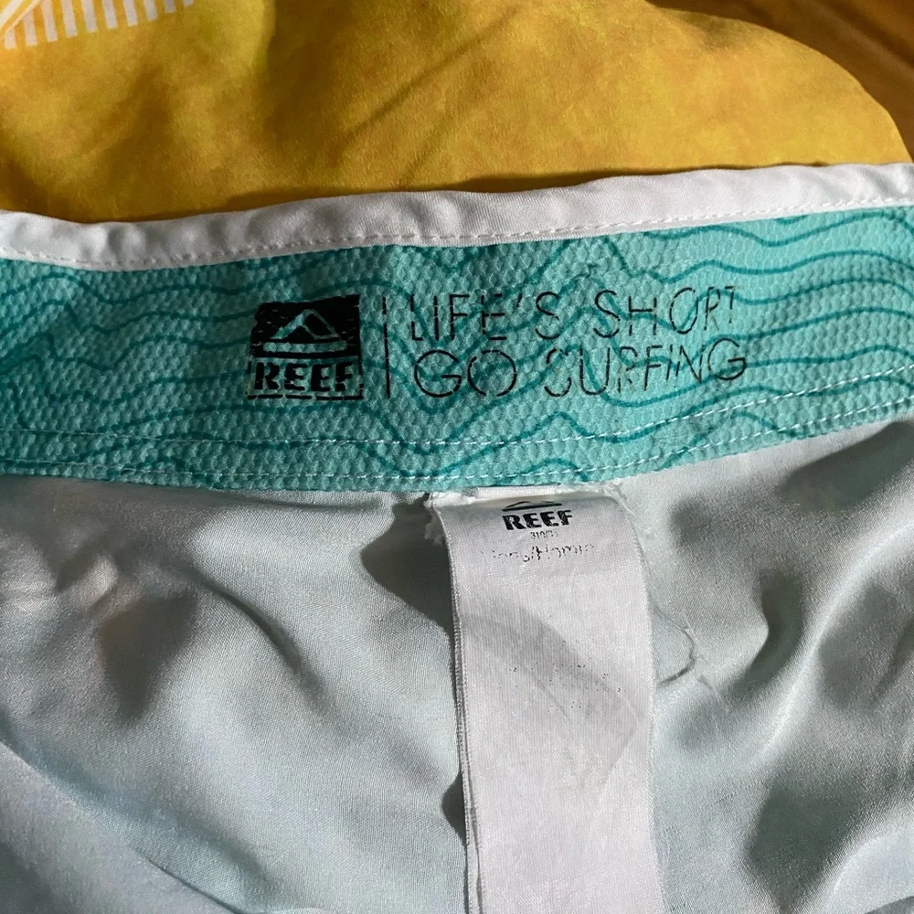 Reef Men's Palm Tree Printed Surfing Boardshorts/Swim Trunks Size Medium